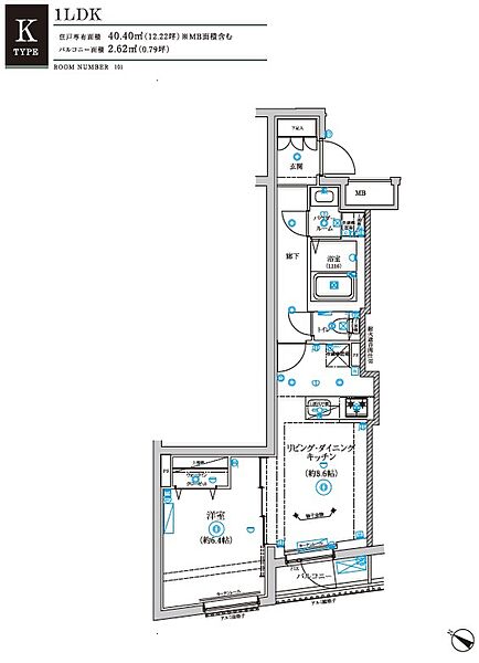 リルシア不動前（RELUXIA不動前） 101｜東京都品川区西五反田４丁目(賃貸マンション1LDK・1階・40.40㎡)の写真 その2