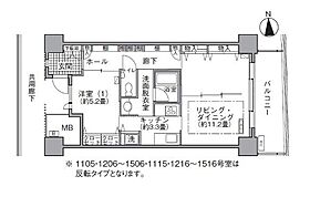 アクティ汐留 1206 ｜ 東京都港区海岸１丁目1-1（賃貸マンション1LDK・12階・56.93㎡） その2