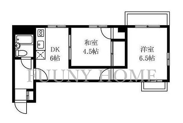 東京都目黒区目黒本町2丁目(賃貸マンション2DK・2階・42.36㎡)の写真 その2