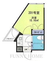 東京都目黒区上目黒5丁目（賃貸マンション1R・2階・15.16㎡） その2