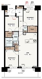 フォートンヒルズD棟 3LDKの間取り