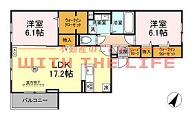 D-roomT.MIII  ｜ 福岡県久留米市諏訪野町1823-8（賃貸アパート2LDK・3階・70.19㎡） その2