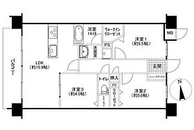 トラストレジデンス西鉄久留米 802号 ｜ 福岡県久留米市通東町5番地1（賃貸マンション3LDK・8階・68.89㎡） その2