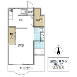 ブライトテラス 3階1DKの間取り