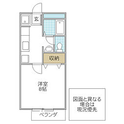 グランシャリオ 1Kの間取図画像