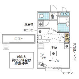 クレール・HORI3号館 ワンルームの間取図画像