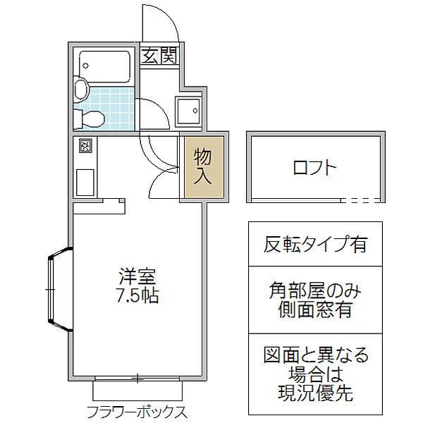 ユーワン 201号室｜茨城県水戸市渡里町(賃貸アパート1R・2階・17.38㎡)の写真 その2