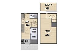 エスポワール九工大A・B・C棟 1DKの間取図画像