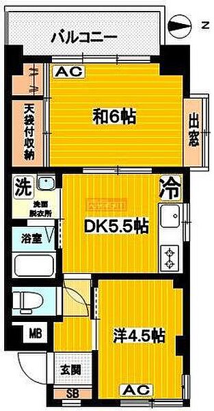 サンローゼ津田 207｜東京都中野区本町５丁目(賃貸マンション2DK・2階・40.00㎡)の写真 その2