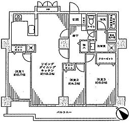 スカイシティ南砂 3LDKの間取図画像