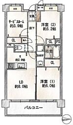 日神パレステージ亀戸第5 2SLDKの間取図画像