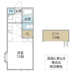 ELLE ワンルームの間取図画像