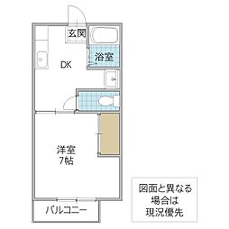 みよのサンハイツ 1DKの間取図画像