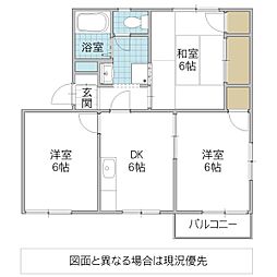 ジュネスKN I 1階3DKの間取り