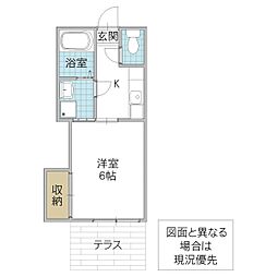 ヒトミコーポ 1Kの間取図画像