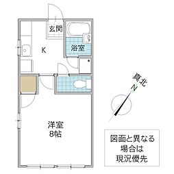 トニーコーポ 1階1Kの間取り