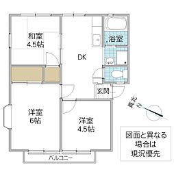 マイシティライフ 2階3DKの間取り