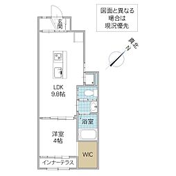 アリビオ 1階1LDKの間取り