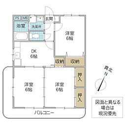TOCORESI 3DKの間取図画像