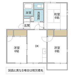 サバーブA 3DKの間取図画像