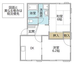 フレグランスB 2DKの間取図画像