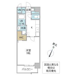 Legabene柏の葉 802号室 8階1Kの間取り