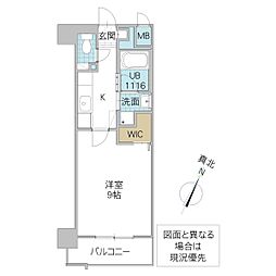 Legabene柏の葉 7階1Kの間取り