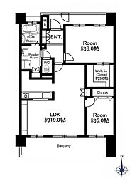 パークホームズ武蔵小金井フォレストフィールド 2LDKの間取図画像