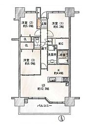 ライオンズマンション西橋本 3LDKの間取図画像