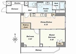 ワコー第7大蔵マンション 2DKの間取図画像