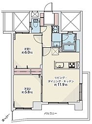 カテリーナ池袋西プラザタワー 2LDKの間取り