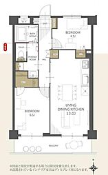 ライオンズマンション西川口第6 2LDKの間取図画像