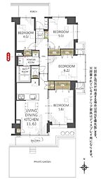 グリーンパーク上中里 4LDKの間取図画像