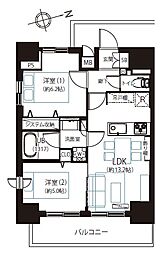 パティーナ新板橋 2LDKの間取図画像