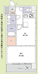 ライオンズマンション王子 1DKの間取図画像