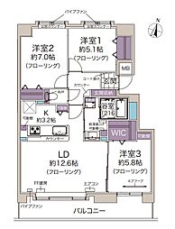ロピア新さっぽろ 3LDKの間取図画像