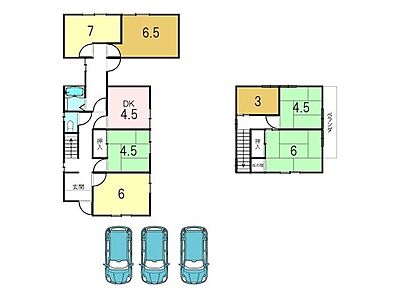 間取り：◆南西向き、7DKのおうちです！◆駐車スペース；は3台可能です。（車種制限あり）