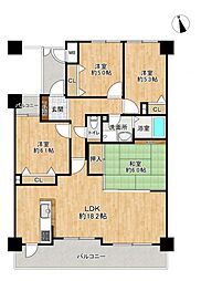 フラワーマンション錦ヶ丘公園 4LDKの間取図画像