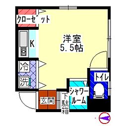 ハイツトライ ワンルームの間取図画像