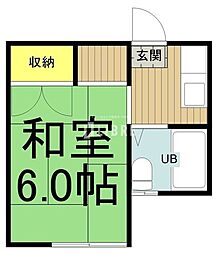 京王線 南平駅 徒歩11分の賃貸アパート 2階1Kの間取り