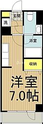 JR青梅線 拝島駅 徒歩11分の賃貸マンション 2階1Kの間取り