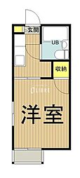 西武多摩湖線 国分寺駅 徒歩3分の賃貸アパート 1階1Kの間取り