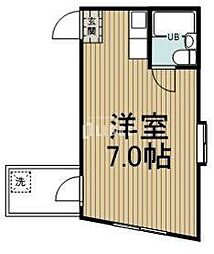 JR中央線 西国分寺駅 徒歩8分の賃貸マンション 2階ワンルームの間取り