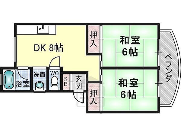 大阪府茨木市星見町(賃貸アパート2DK・1階・40.00㎡)の写真 その2