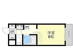 マ・メゾン向陽 2階1Kの間取り