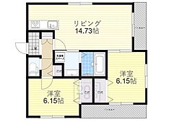 Cle du Bonheur M 3階2LDKの間取り