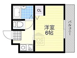 ネオセレス参番館 3階1Kの間取り