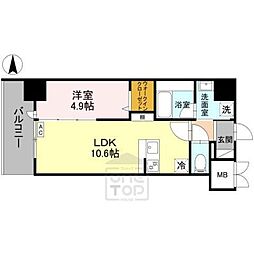 茨木市中津町マンション 1LDKの間取図画像