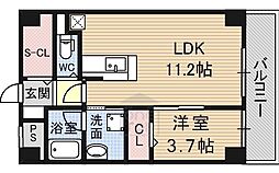 アクトタレイア茨木駅前 1LDKの間取図画像