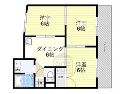 フルネスパート1 3DKの間取図画像